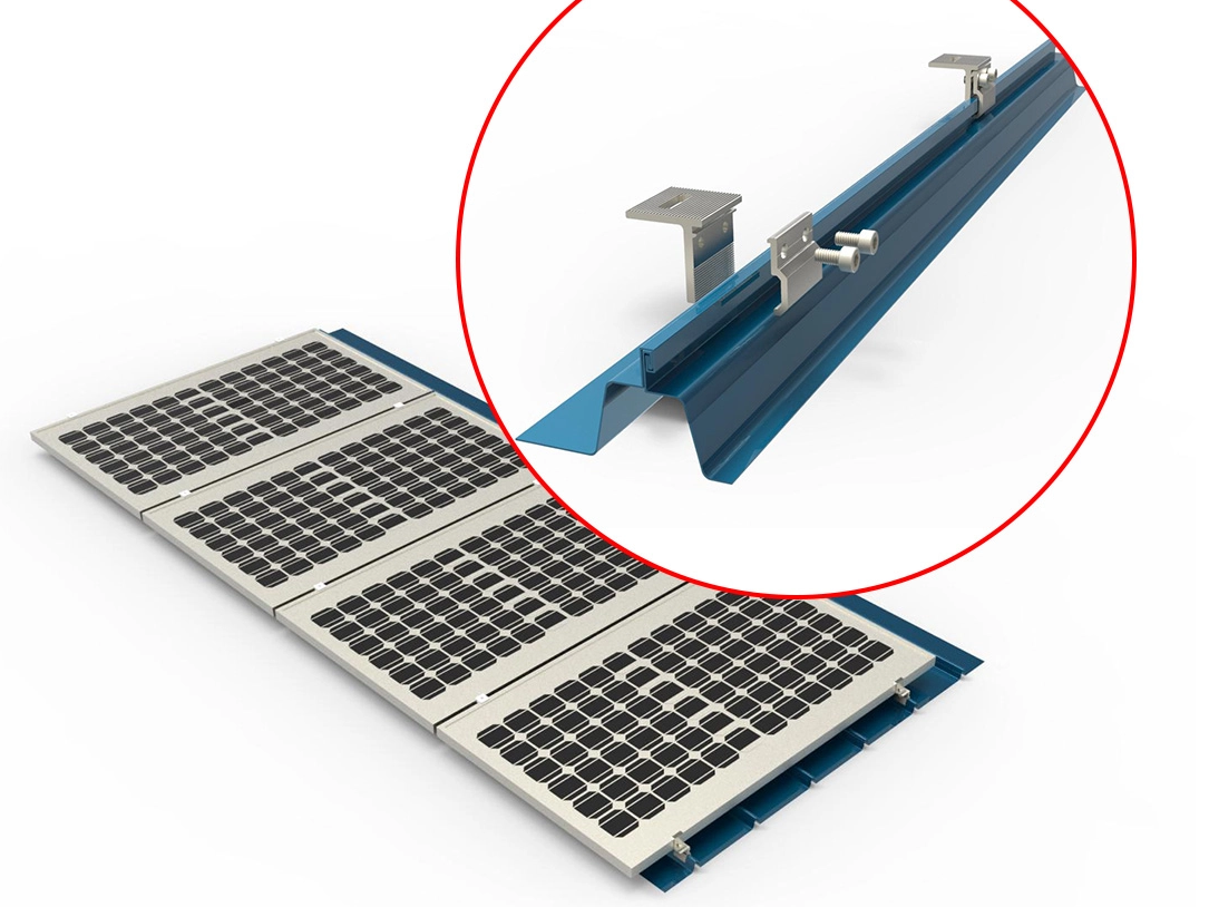 Zastosowanie zacisków szwu stojącego w montażu dachu słonecznego